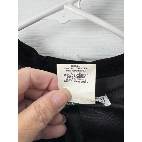 Stephanie Andrews  Womens Size 10 Black Button Blazer Jacket Faux Crushed Velvet - Picture 4 of 4